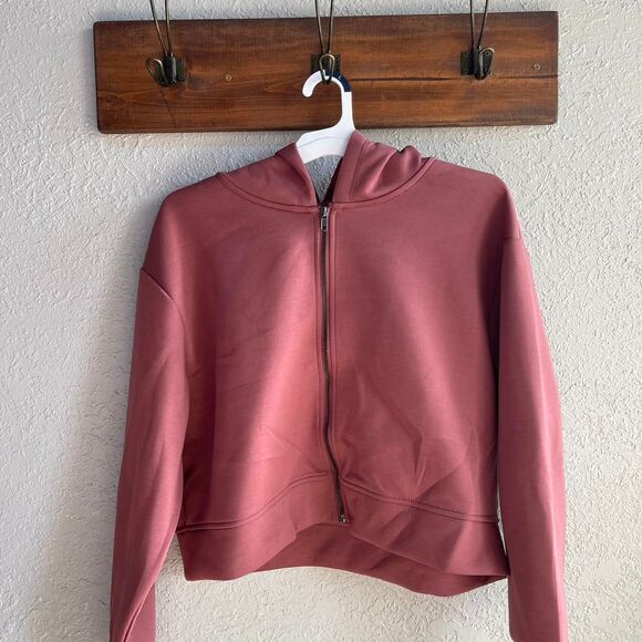 Jackets & Blazers - A New Day Rust Pink cropped hoodie with zipper